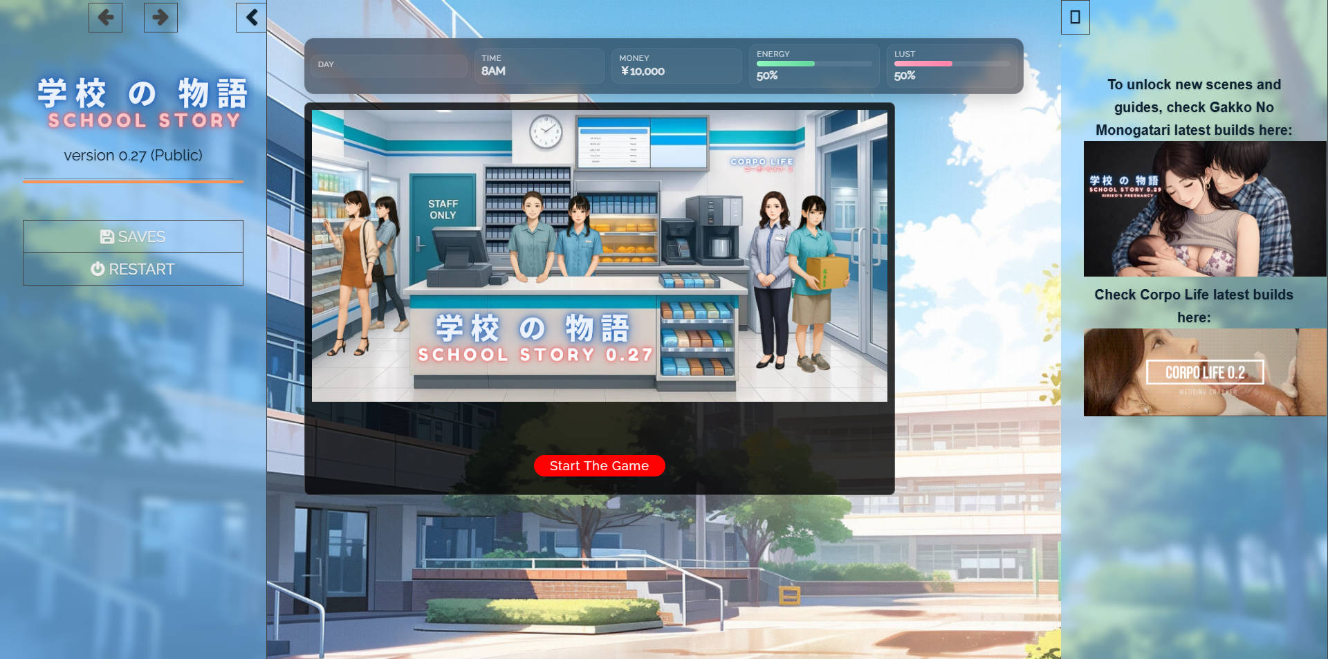 [SLG/真人/HTML] 学校の物语 Gakko No Monogatari V0.27 浏览器汉化 [24.3G/FM/WY]