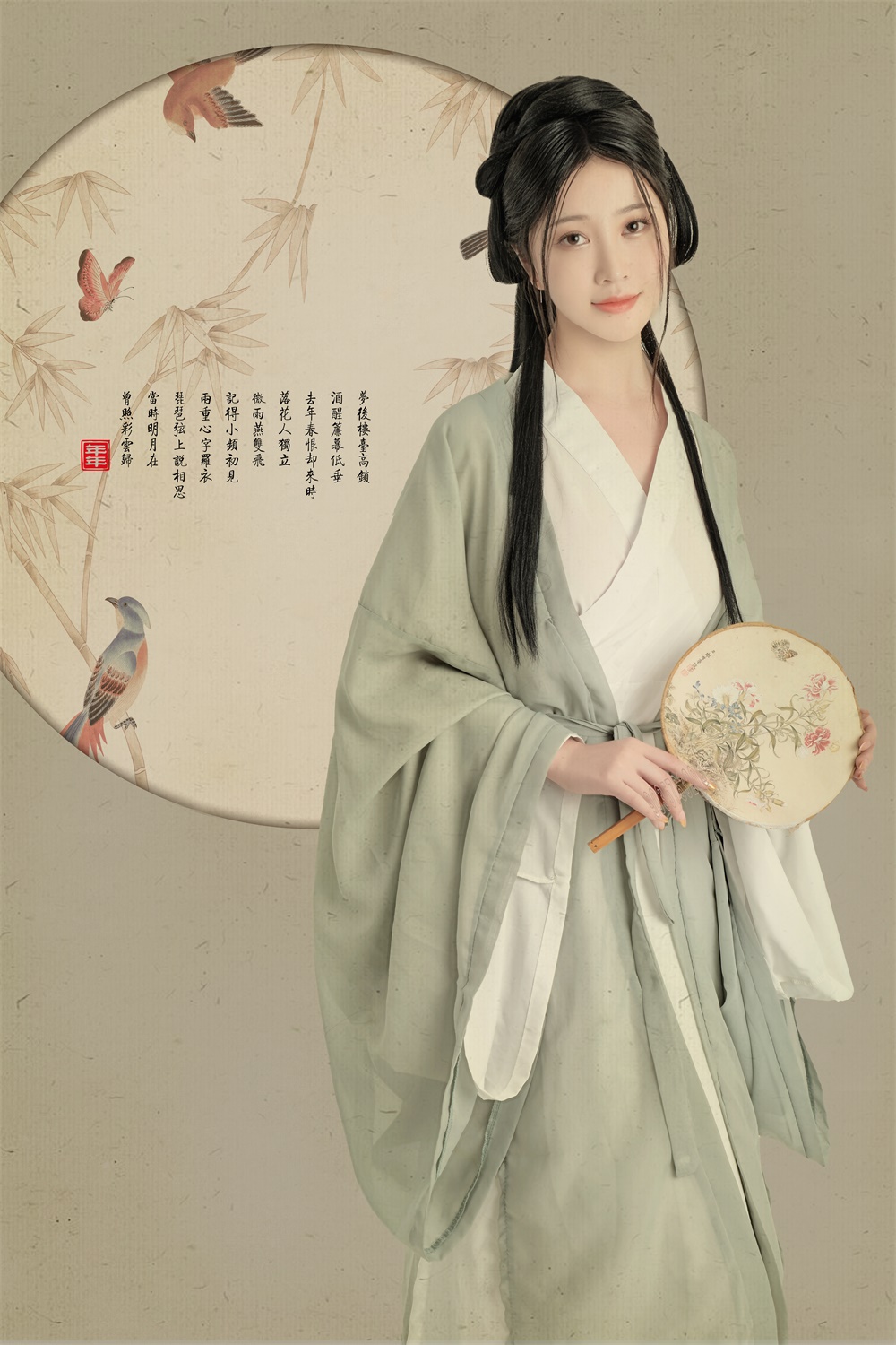 【大尺度】极品大奶子美妞古风露乳诱惑写真，像一幅美妙的山水画[26P][240MB/JPG/MG]